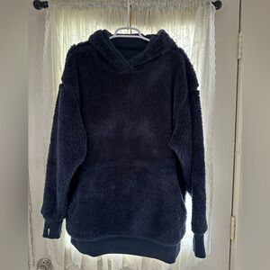 Cozy Navy Blue Reversible Sherpa Hoodie